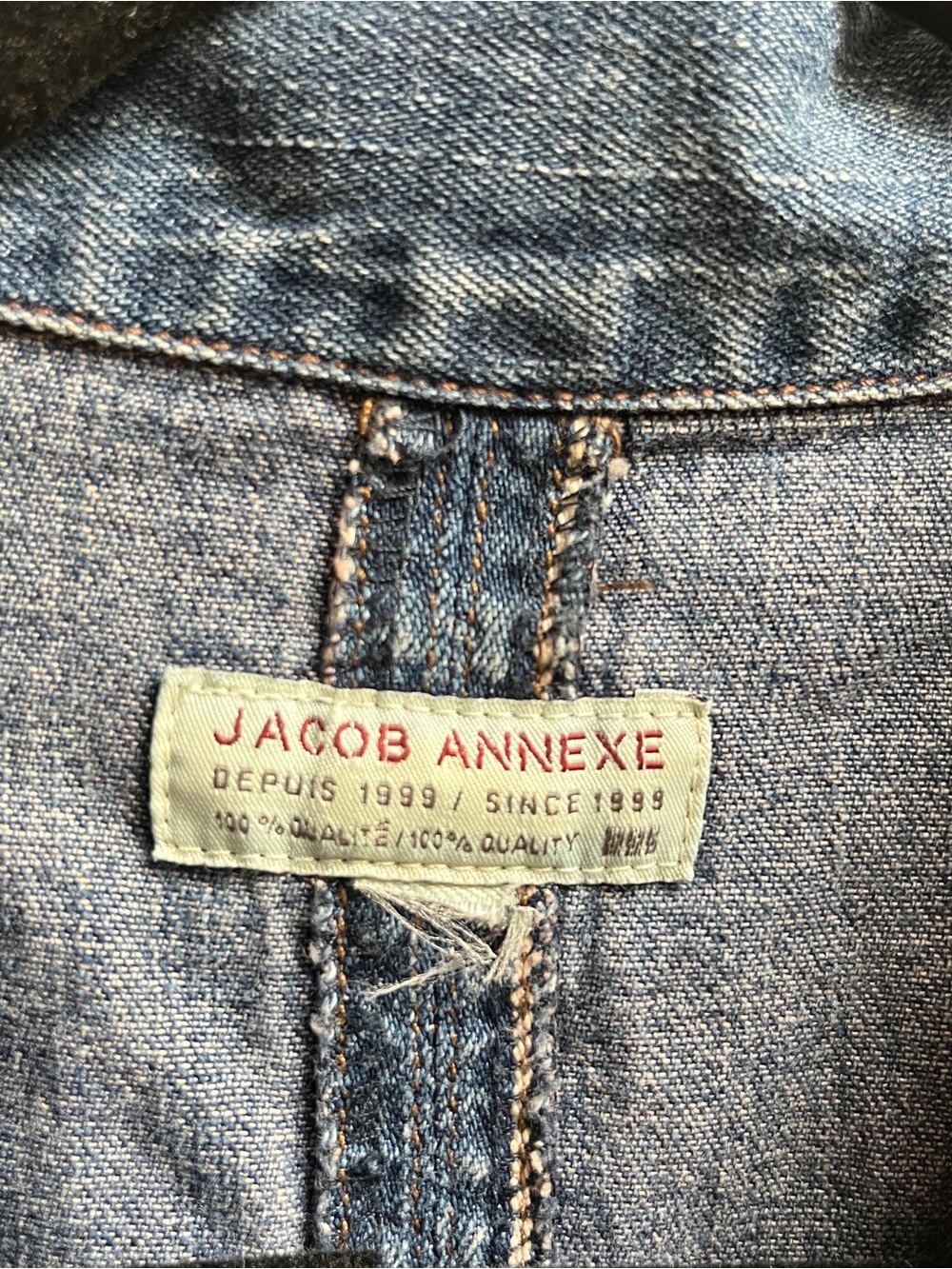 Jacob Annexe Vintage Blue Denim Button-Front Long Jacket Coat S - Picture 3 of 8